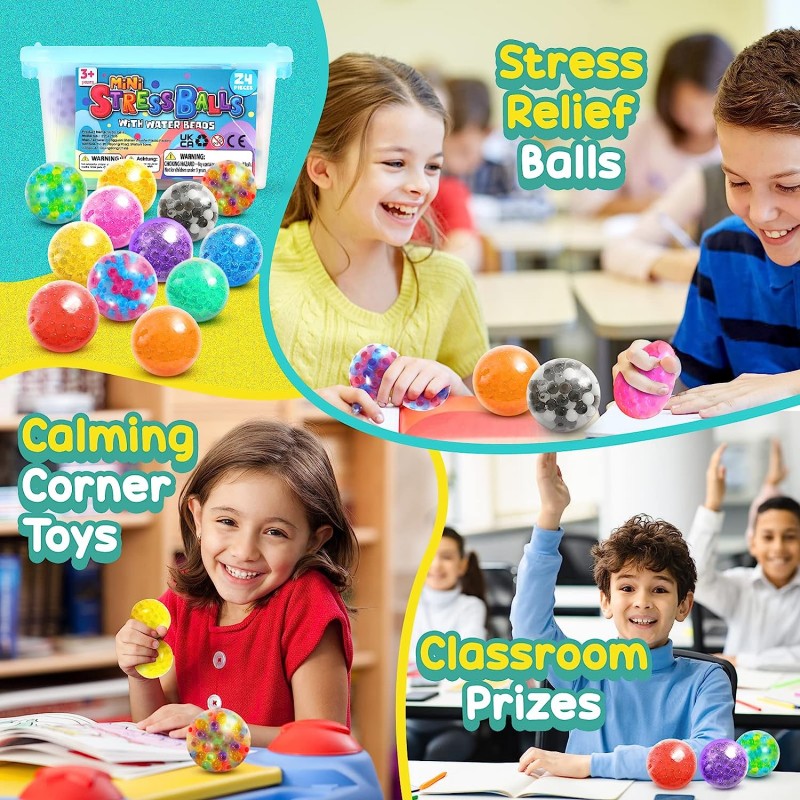 KLT - Bolas sensoriales para el estrés para adultos y niños: 12 unidades,  juguetes sensoriales para niños